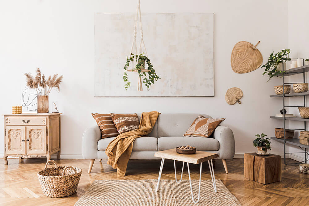 Neutral colored apartment decor