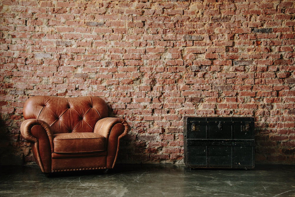 Vintage furniture in a loft style apartment