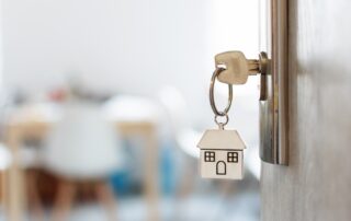 A key in the lock of one of the apartments for rent in St. Joseph, MO